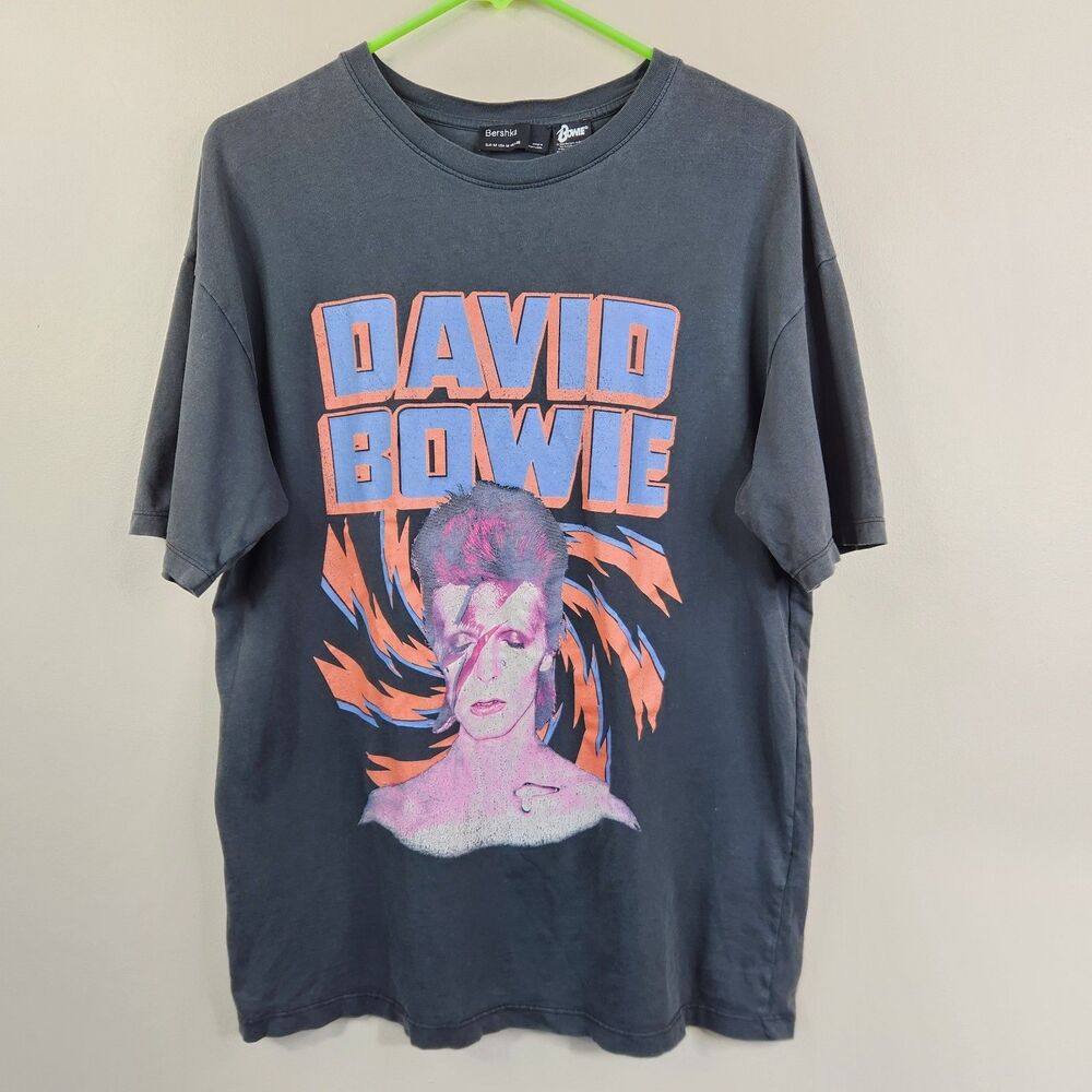Bershka x Bowie Mens David Bowie Ziggy Stardust Portrait Graphic Tee Medium